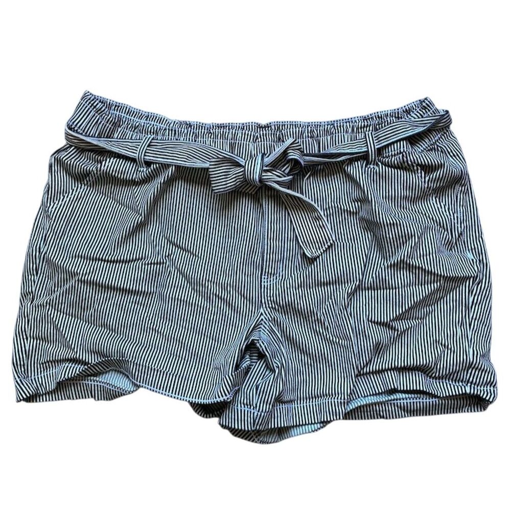 Lane‎ Bryant Women's Plus Size 22 Striped High Rise Tie Waist Shorts